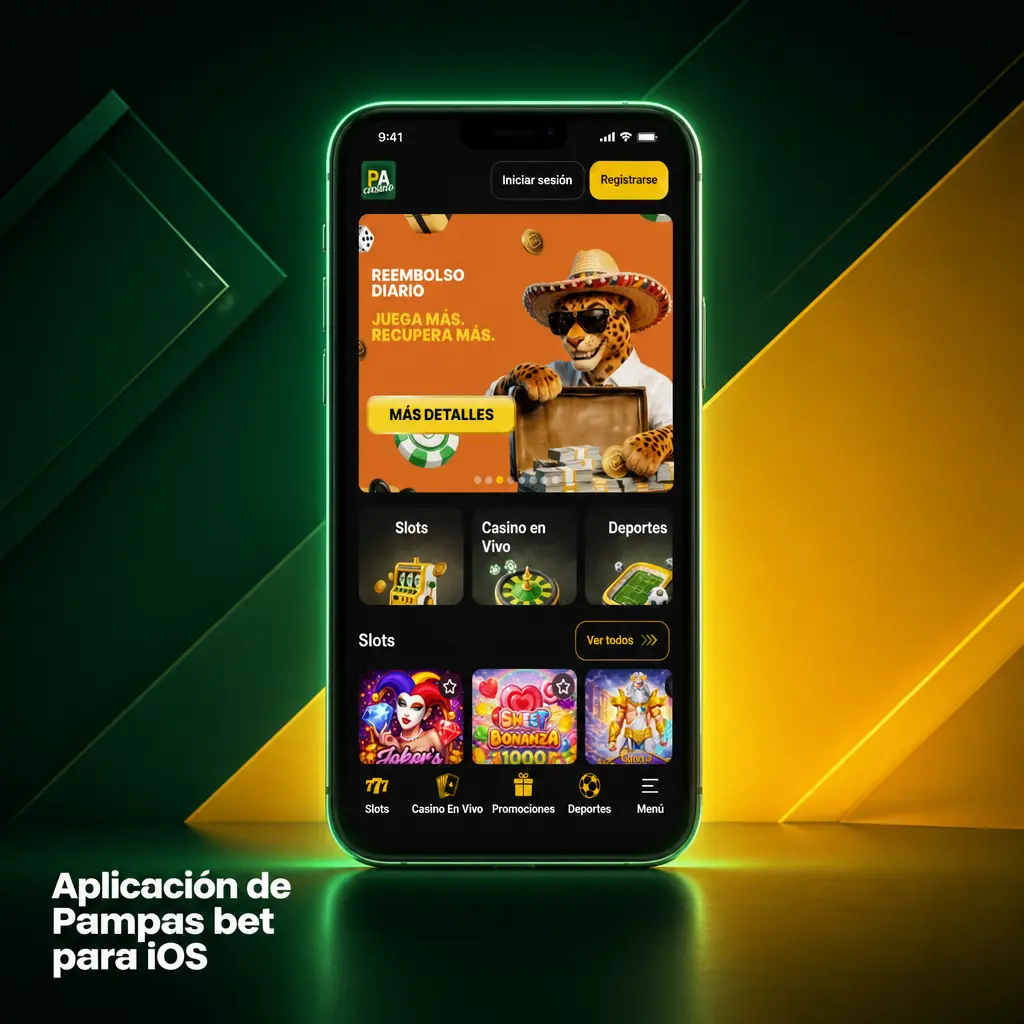 Acceso a Pampas bet en iPhone mediante versión web progresiva instalable desde Safari, sin app nativa en App Store.