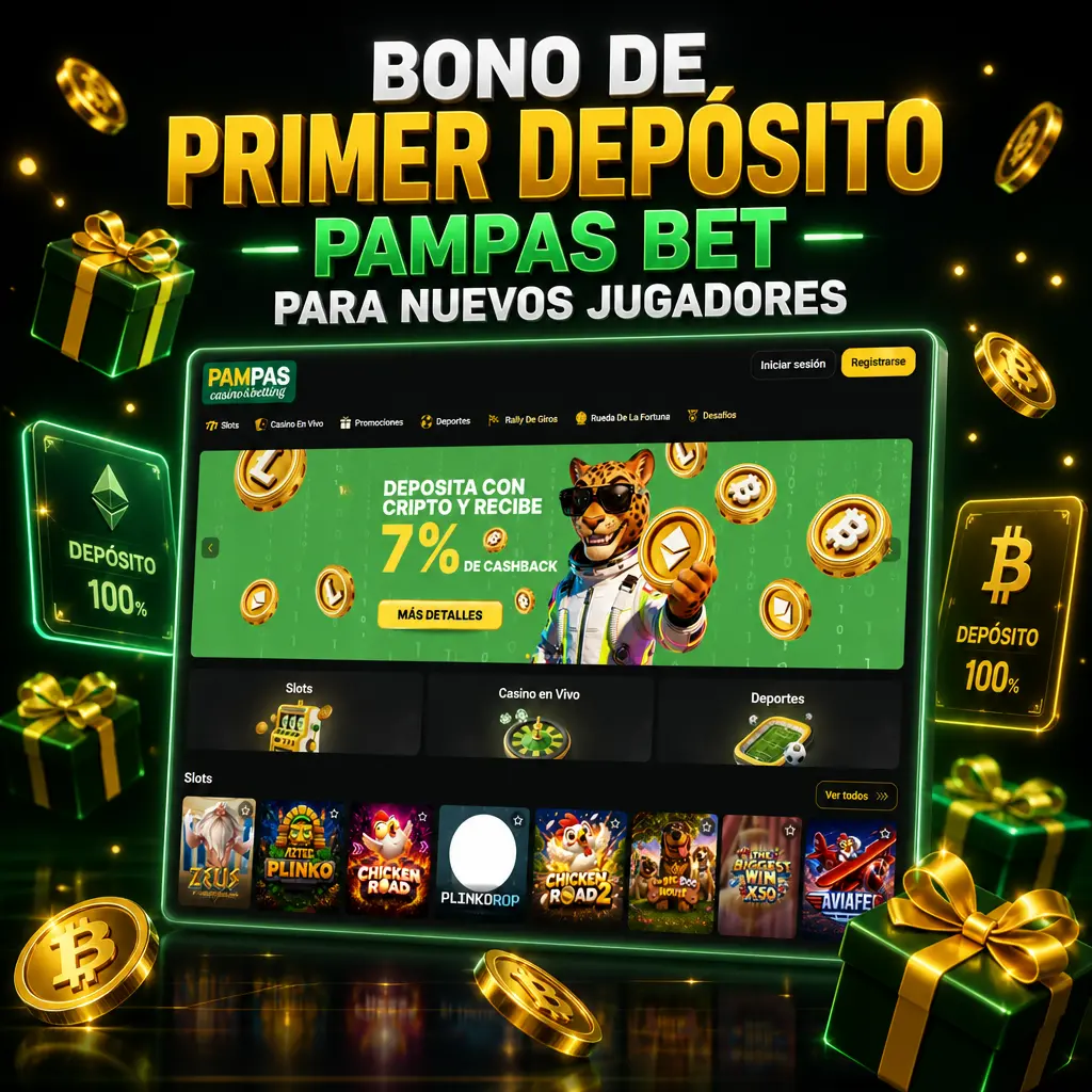 Bono de primer depósito en Pampas Bet: hasta 450% más 500 giros gratis para nuevos jugadores en Argentina.