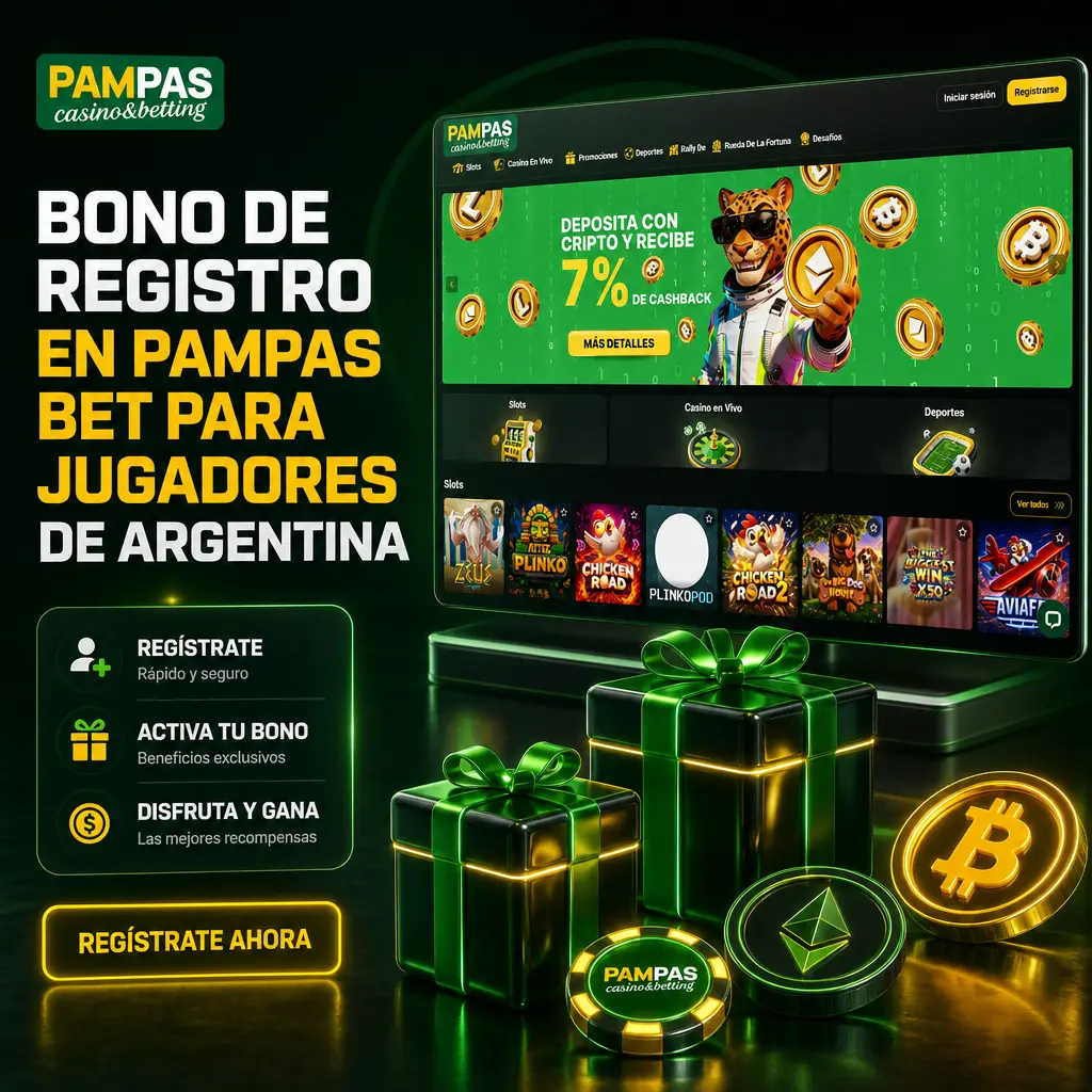 Bono de registro en Pampas Bet: hasta 450% más 500 giros gratis en casino y 400% en sportsbook para Argentina