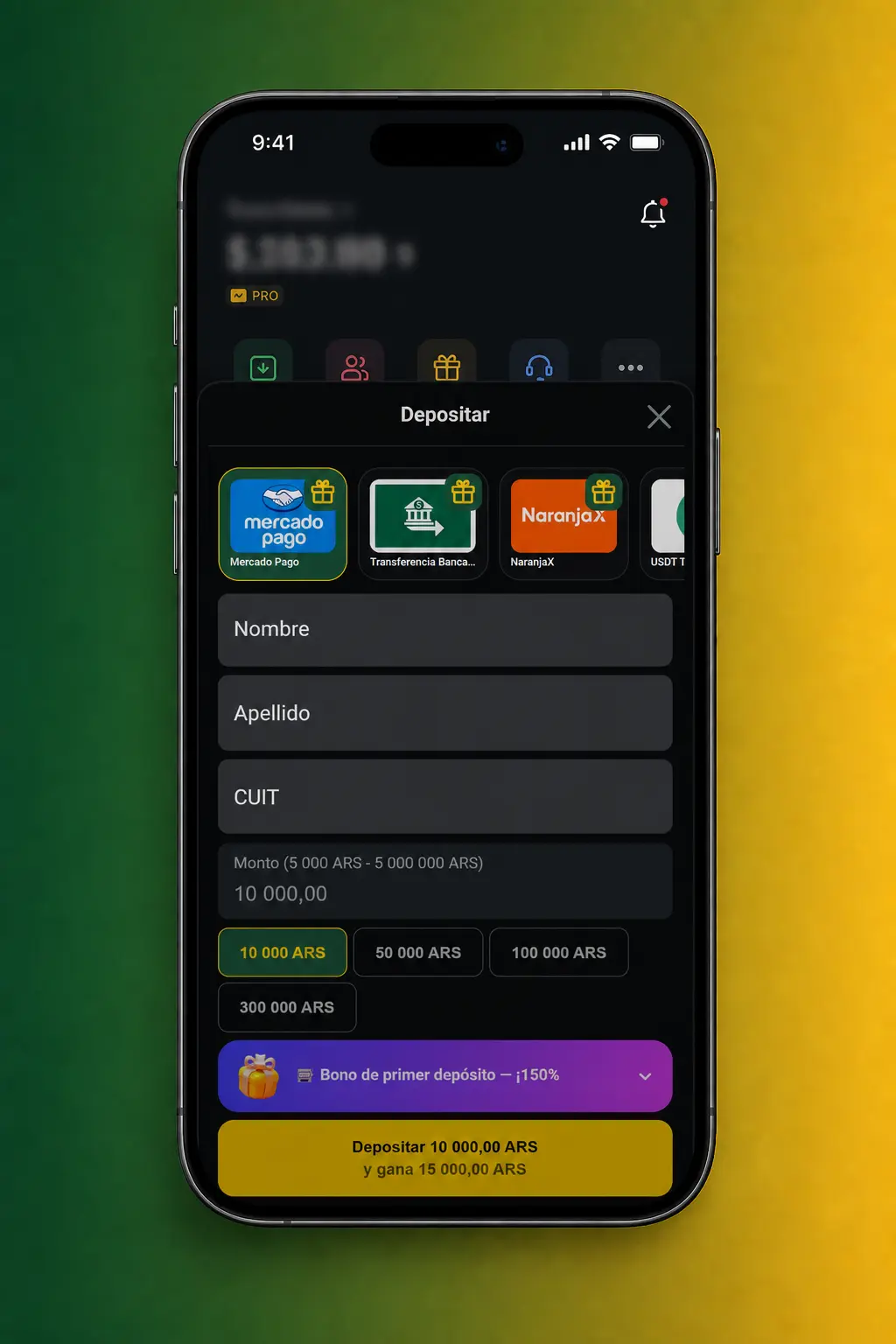 Pasos para depositar en Pampas Bet desde Argentina usando Mercado Pago, transferencia bancaria, NaranjaX o USDT