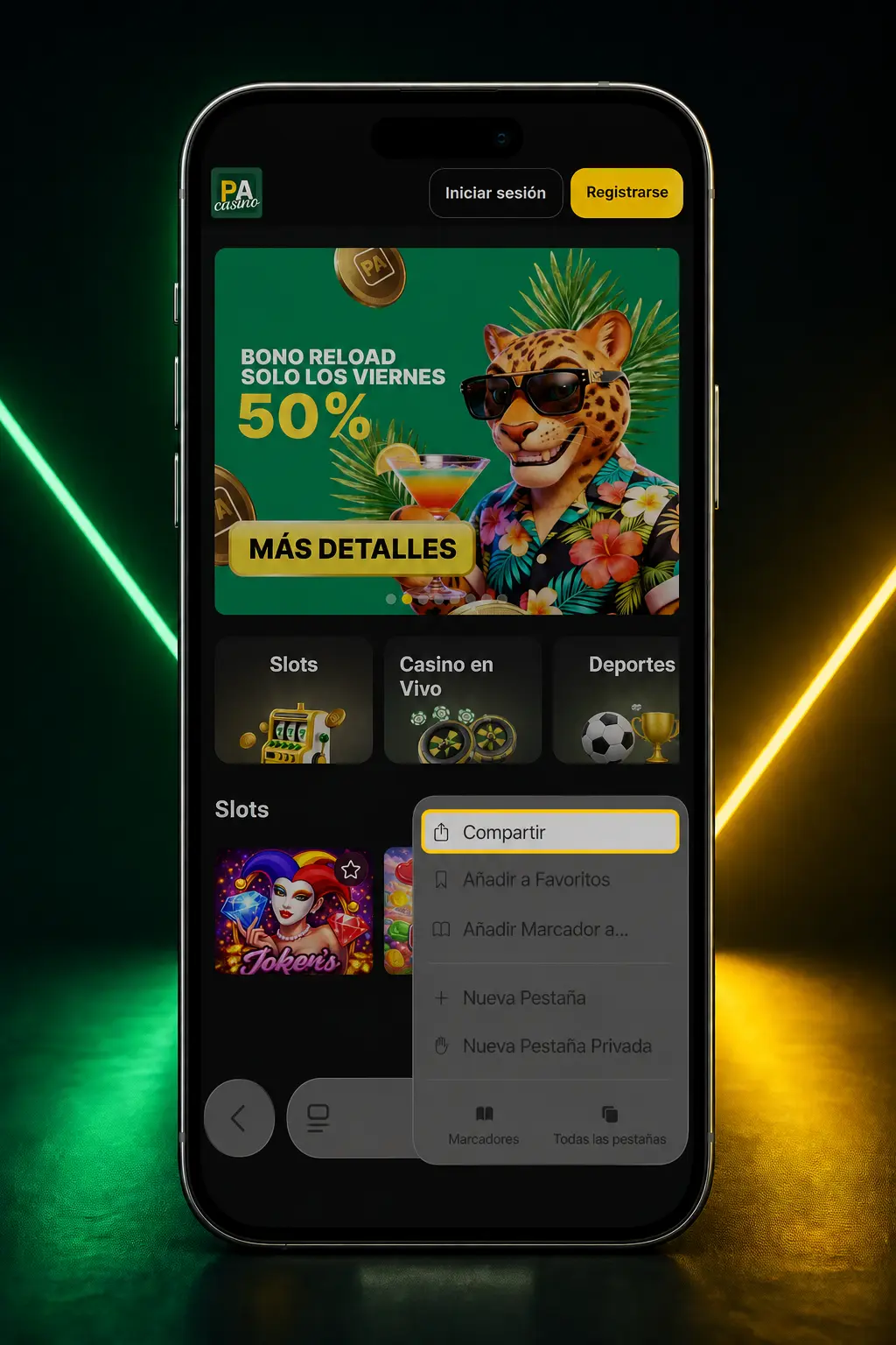 Pasos para descargar e instalar la app de Pampas Bet en iOS desde Safari, sin usar la App Store