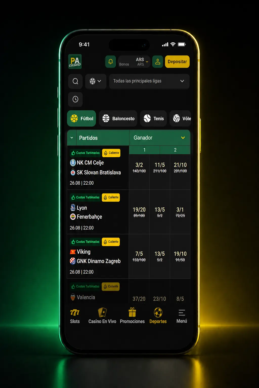 Pasos para hacer una apuesta deportiva en Pampas bet desde el boleto virtual, con captura de pantalla móvil