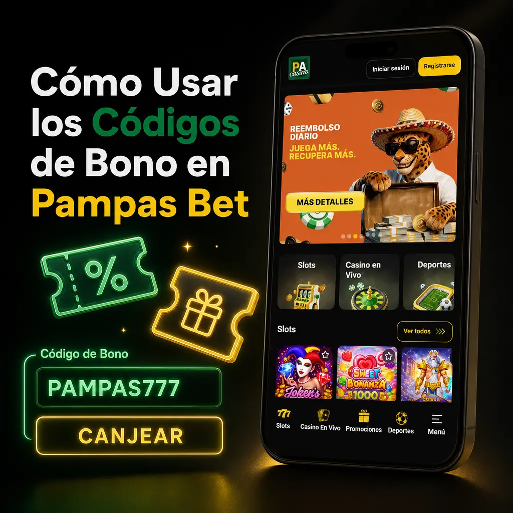 Pasos para usar códigos de bono en Pampas Bet: iniciar sesión, depositar y activar la promoción