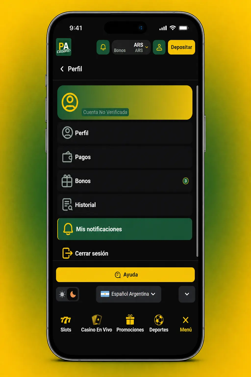 Pasos para verificar tu cuenta en Pampas Bet: subí tu DNI, comprobante de domicilio y confirmá tu método de depósito.