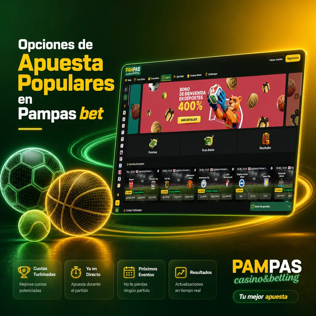 Opciones de apuesta en Pampas Bet: pre-partido, hándicap asiático y combinadas para todo tipo de apostador.
